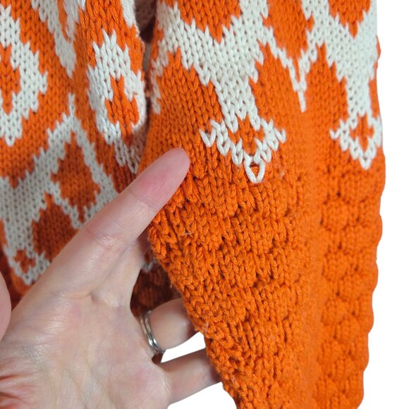 Alp N Rock Selena II Crew Neck Sweater Tangerine Orange Fair Isle Winter Ski XL - Picture 10 of 10
